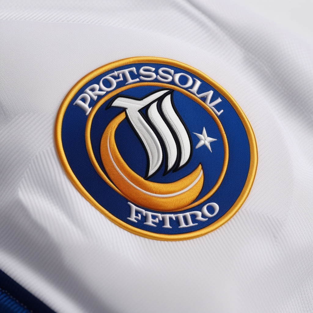 Close-up of professional quality embroidery work on sports uniforms showing precision craftsmanship