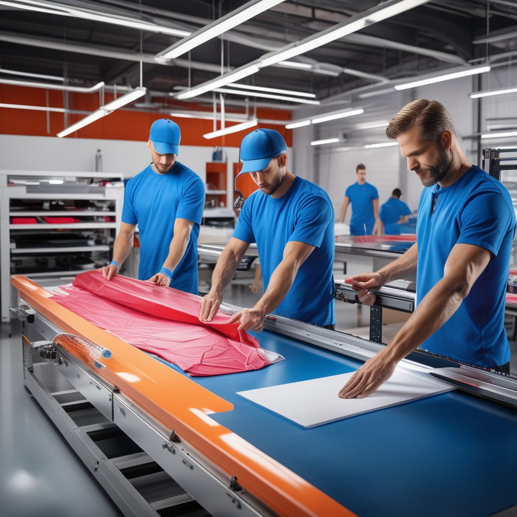 Professional screen printing facility with advanced equipment producing custom athletic uniforms
