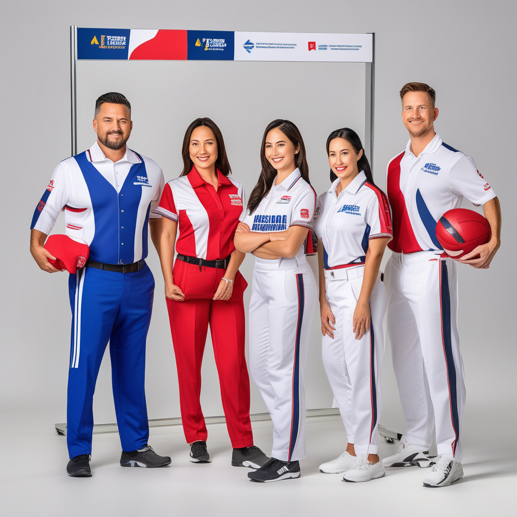 Satisfied team members receiving their custom uniforms, showing genuine happiness and appreciation